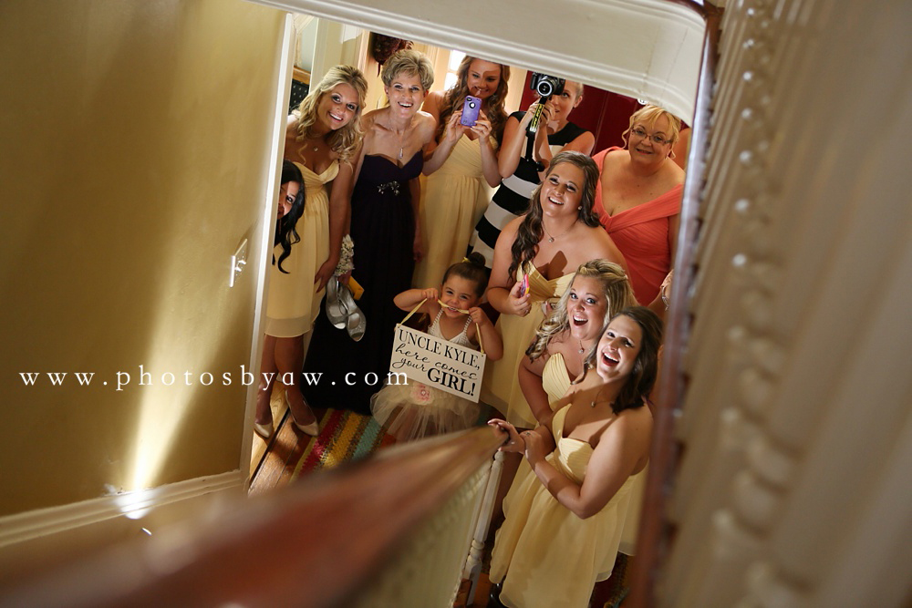 bridesmaids seeing the bride for the first time lingrow farm