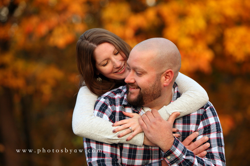 fall leaf photo session engaged couple