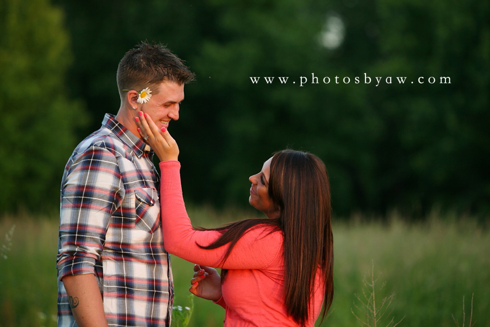 flower engagement photos