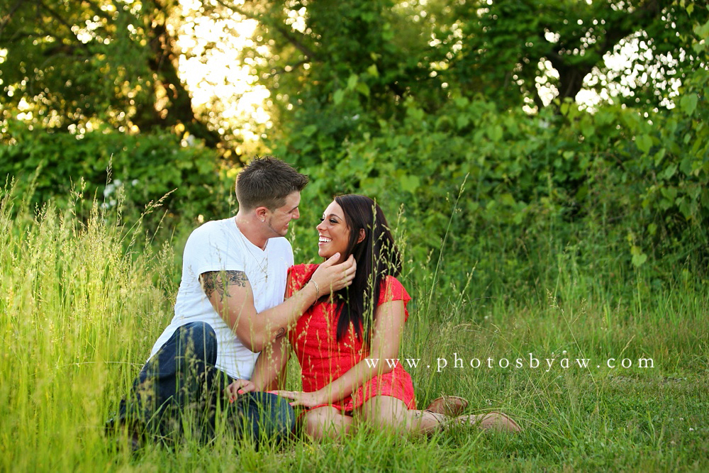 engagement photos in field