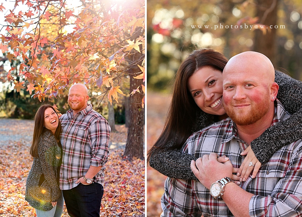 fall sunset engagement photos