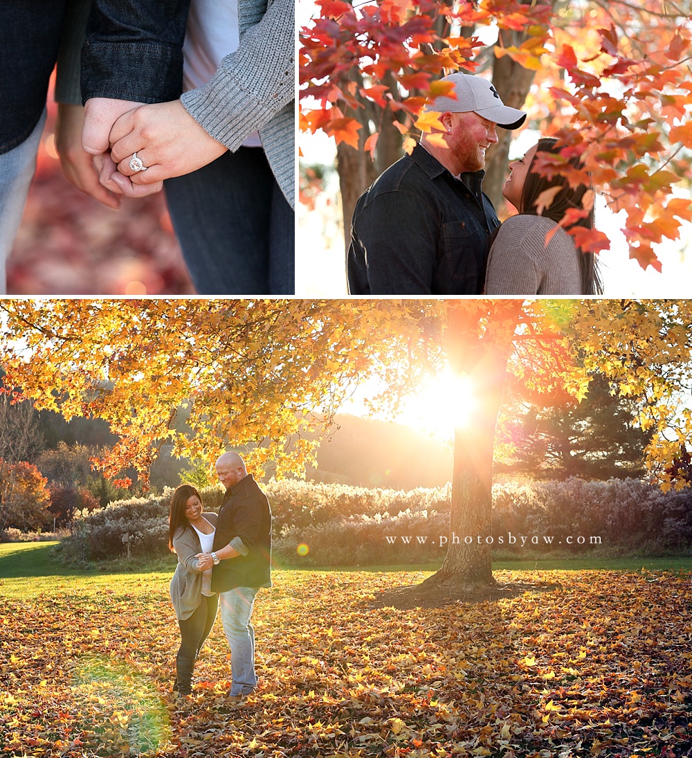 fall sunset engagement photos