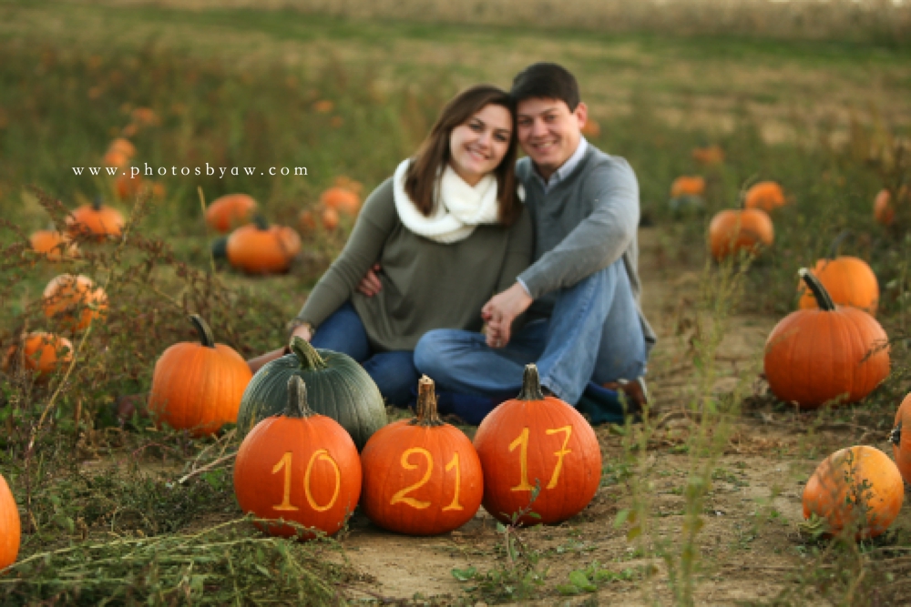 pumpkin patch engagement session