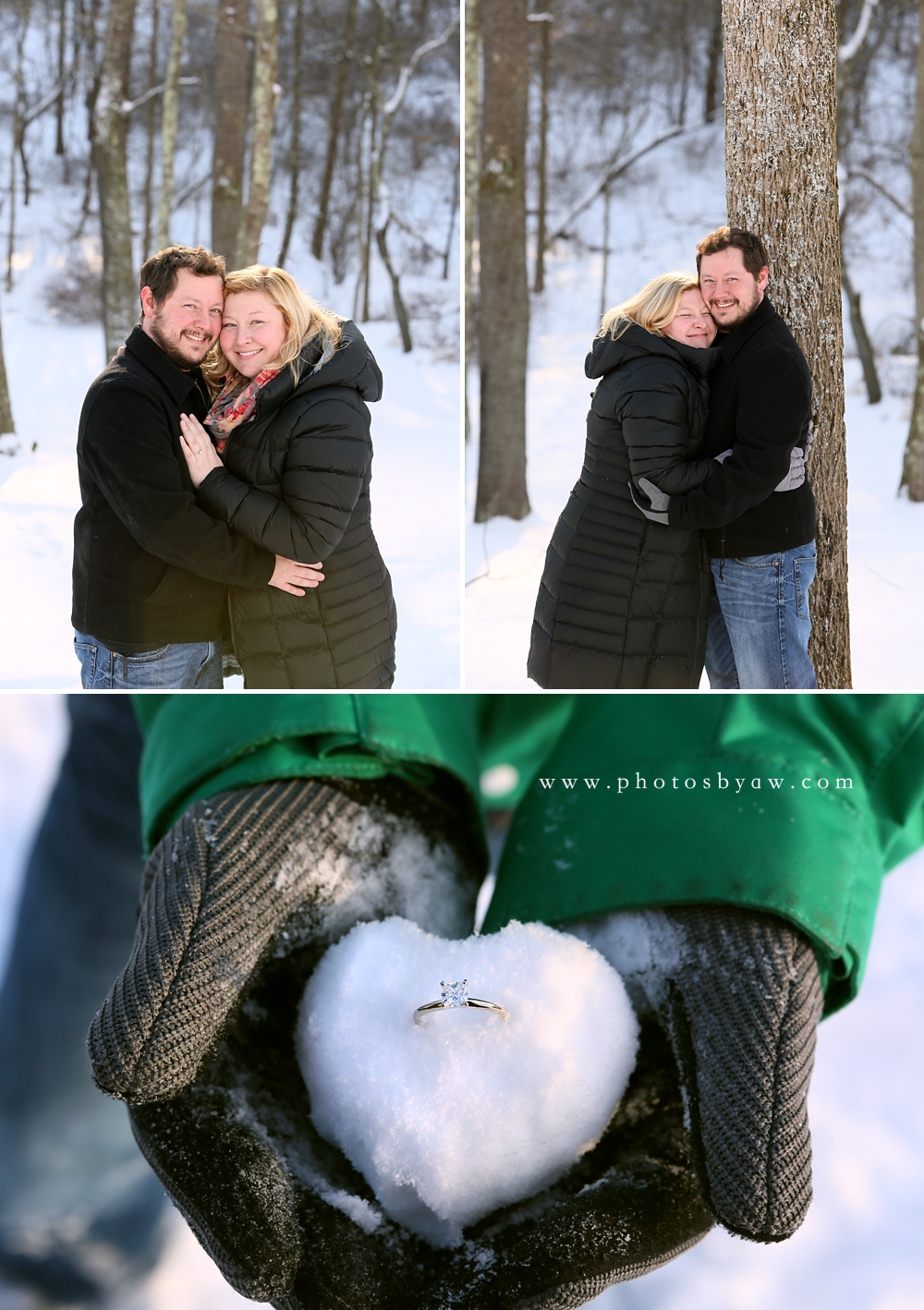 winter engagement ring snowball