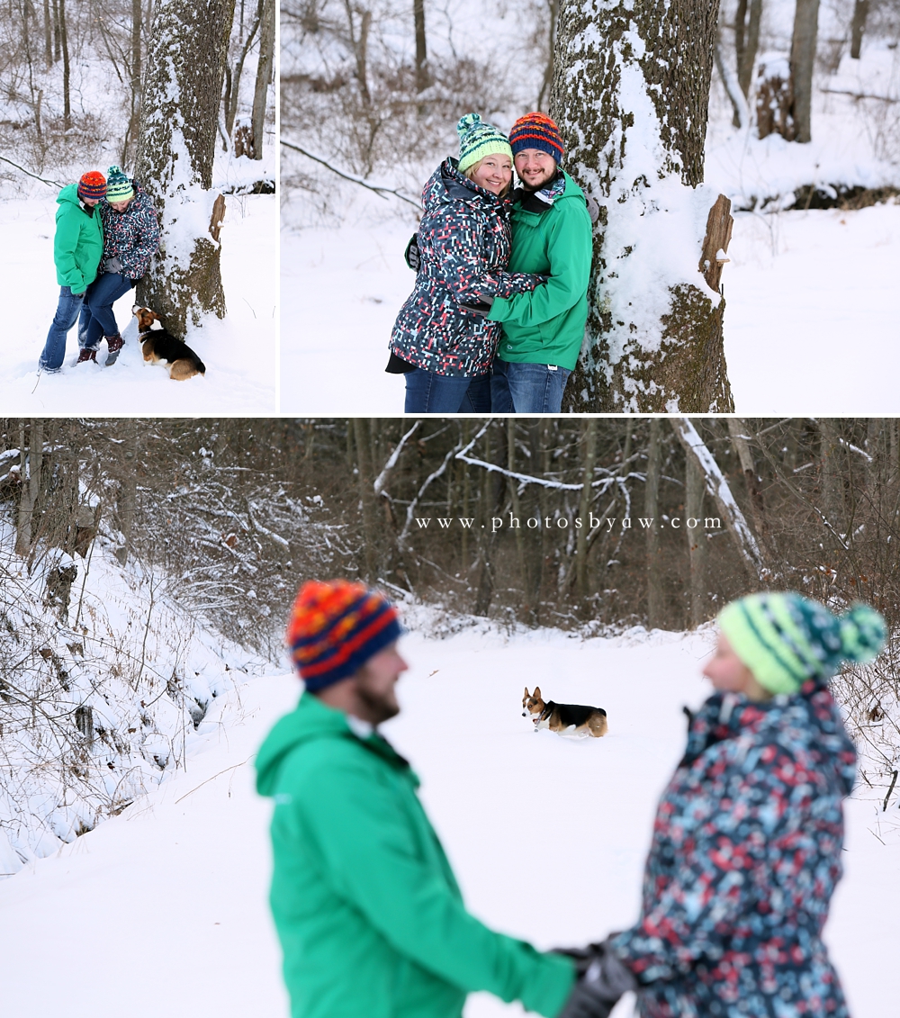 winter hiking engagement snow