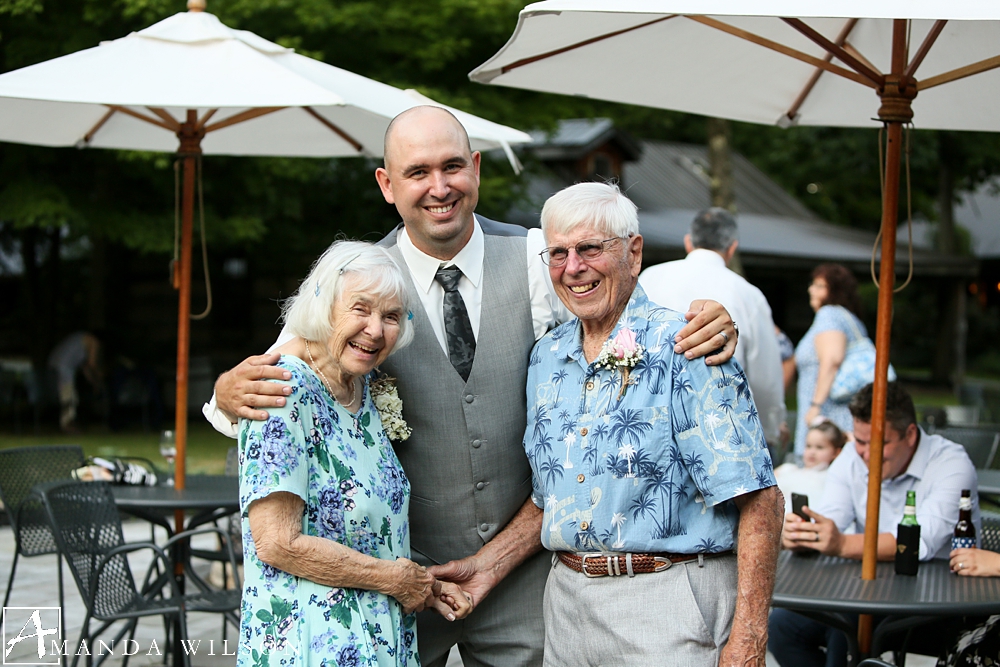 outdoor oak lodge wedding reception